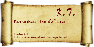 Koronkai Terézia névjegykártya