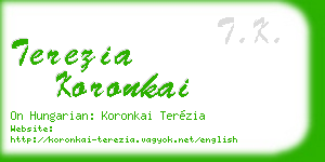 terezia koronkai business card